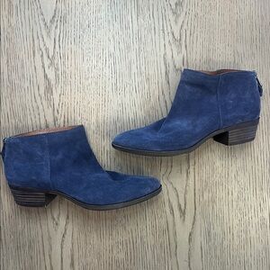 Lucky Brand Navy Blue Suede Ankle Boots